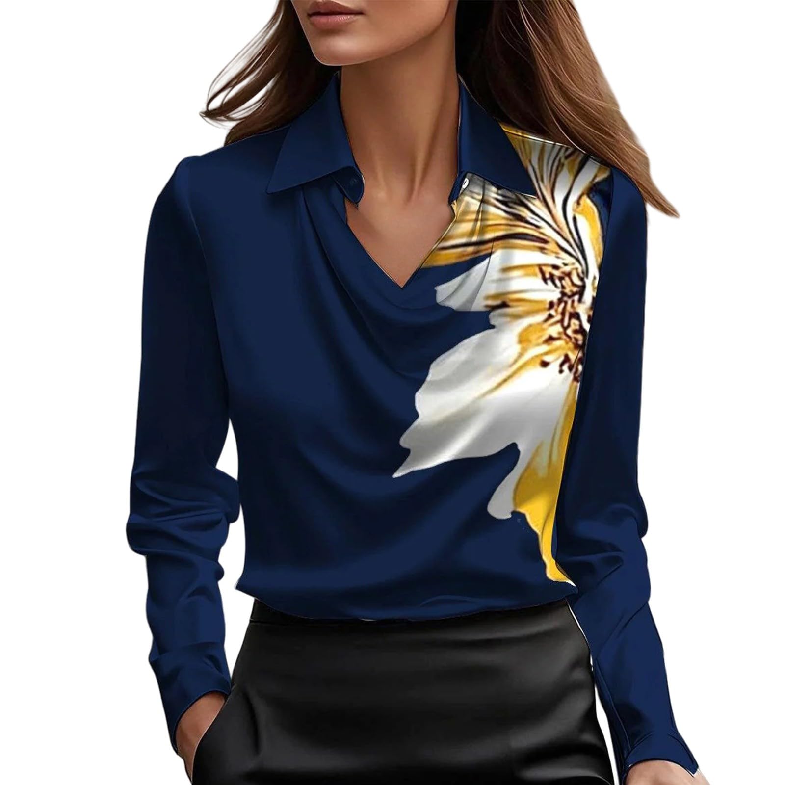 Blouse Femme Chic Et Élégant Col Bénitier Manches Longues pour Chemisier Tunique Elegant Chemise Ample Blanche Chaud Robe T Shirt Longue Womens Checked Shirts UK Paillettes Ladies Tunic