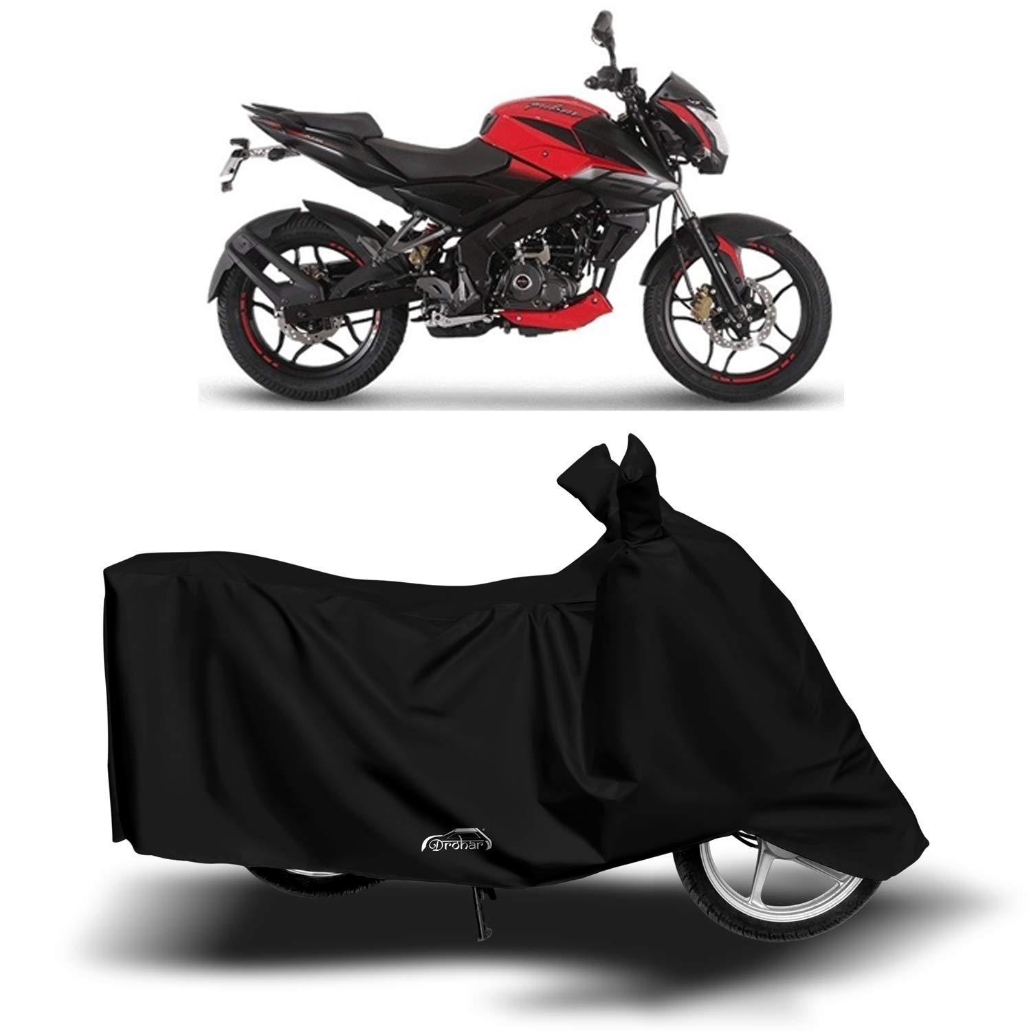 AARTRI - Bajaj Pulsar NS-160 New BS6 Water Resistant - UV Protection & Dust Proof Full Bike - Scooty Two Wheeler Body Cover for Bajaj Pulsar NS-160 (Jet Black)