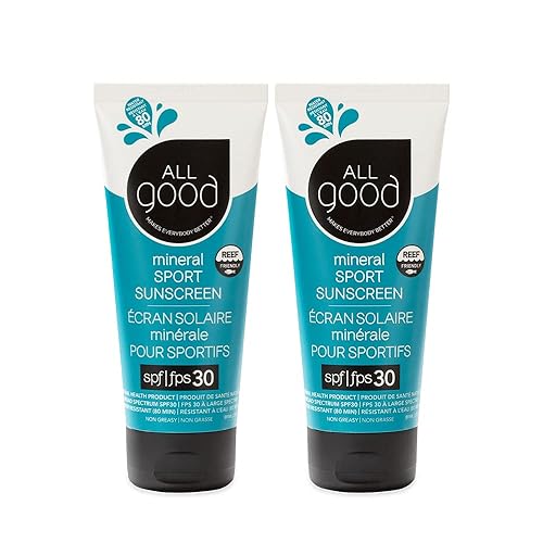 Miniatura 1 de Loción de protector solar deportiva All Good de grado de bloqueo solar 30, resistente al agua, 3onzas, Paquete de 2