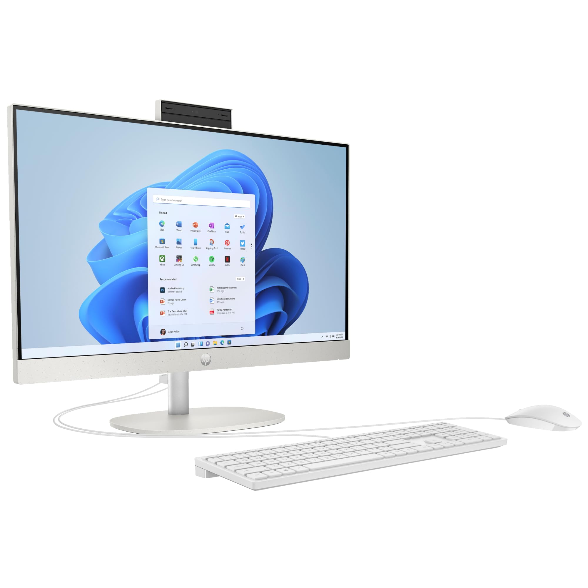 HP 24-cr0009ng AMD Ryzen? 3 7320U 60,5 cm (23.8") 1920 x 1080 Pixel All-in-One-PC 8 GB LPDDR5-SDRAM 512 GB SSD Windows 11 Home Wi-Fi 6 (802.11ax) Wei? (A04VWEA#ABD)