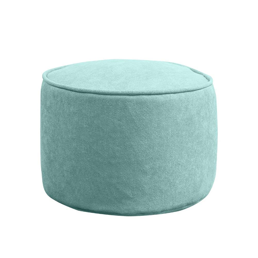 Repose-pieds de salon pouf vert menthe lot de 2 tabourets ronds confortables