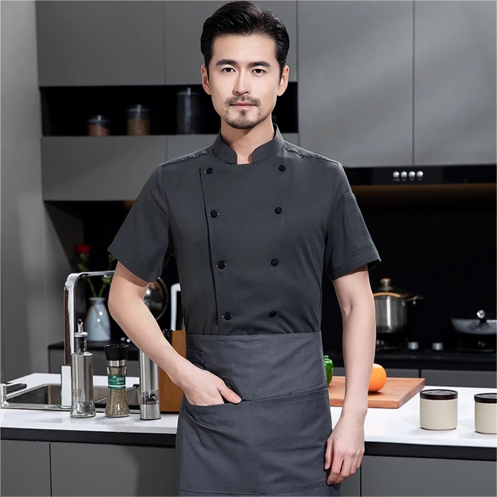 Divisa da cuoco Giacca da cuoco for uomo, panetteria, caffetteria, servizio di ristorazione, uniforme sul posto lavoro, camicia cucina, for donna, abbigliamento per chef
