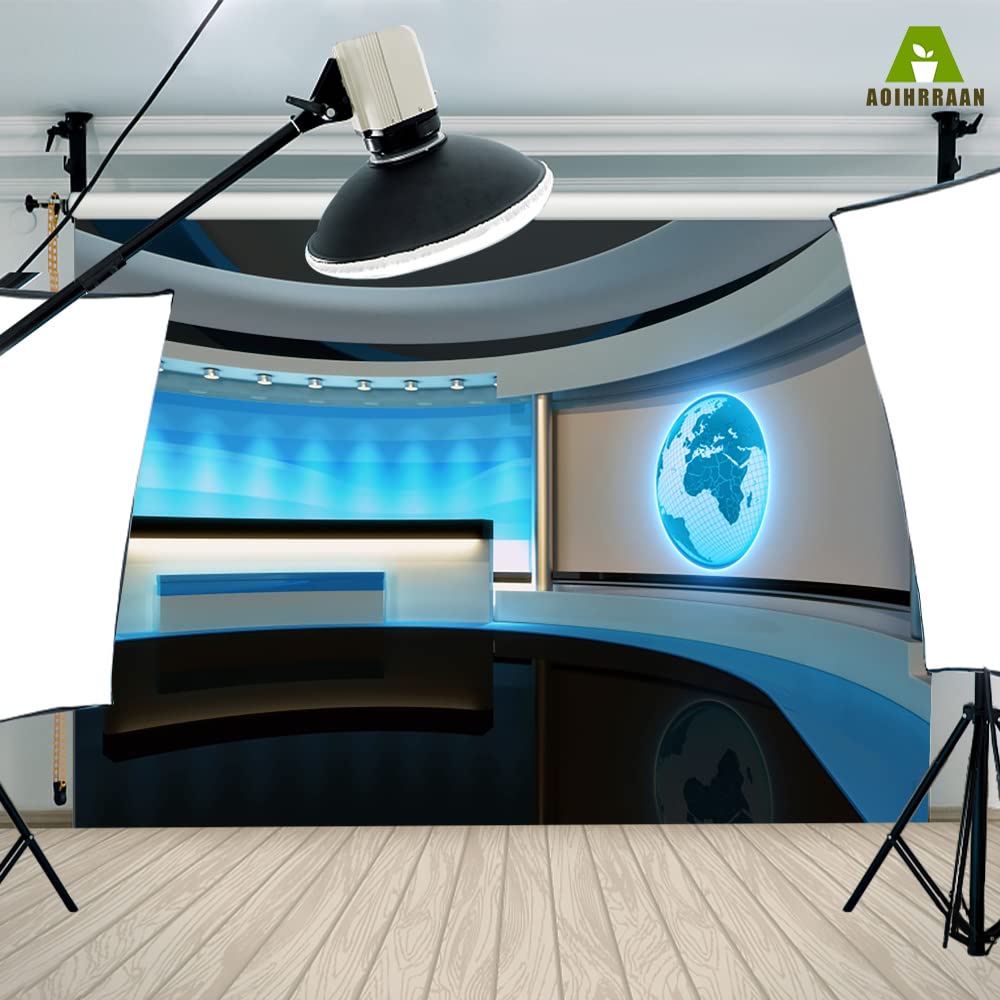 Aoihrraan 3,5x2,5m Notizie Trasmissione Sala Sfondo Interno Notizie globali Reportage Schermo Tavolo anteriore Show televisivo Fotografia Sfondo Conferenza d'affari Ritratto per adulti Foto Prop