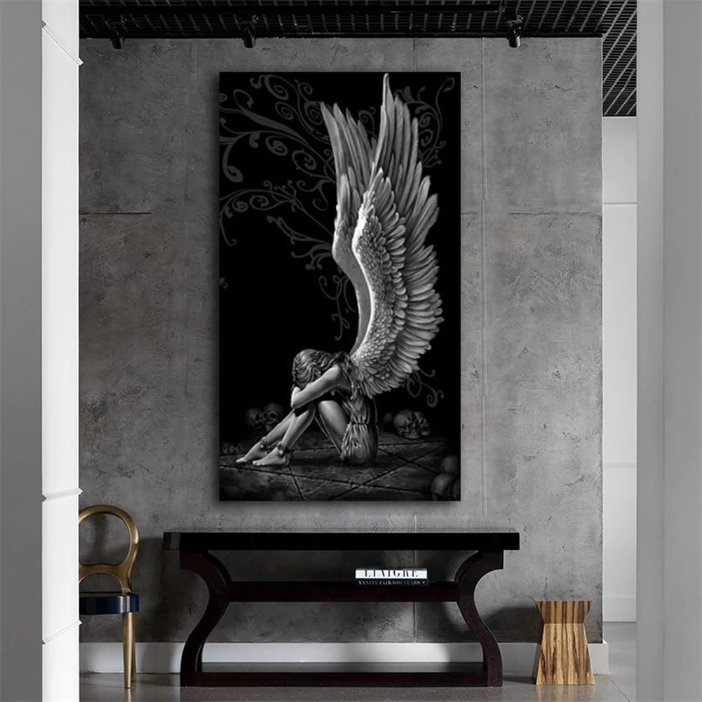 DIY 5D Diamond Painting Kits für Erwachsene Kinder, Round drill Engel Und Dämonen 80x160cm Diamant Malerei Kits Vollbohr Diamanten Stickerei Kreuzstich Home Wall Kunsthandwerk Dekor Geschenk (32x64in)