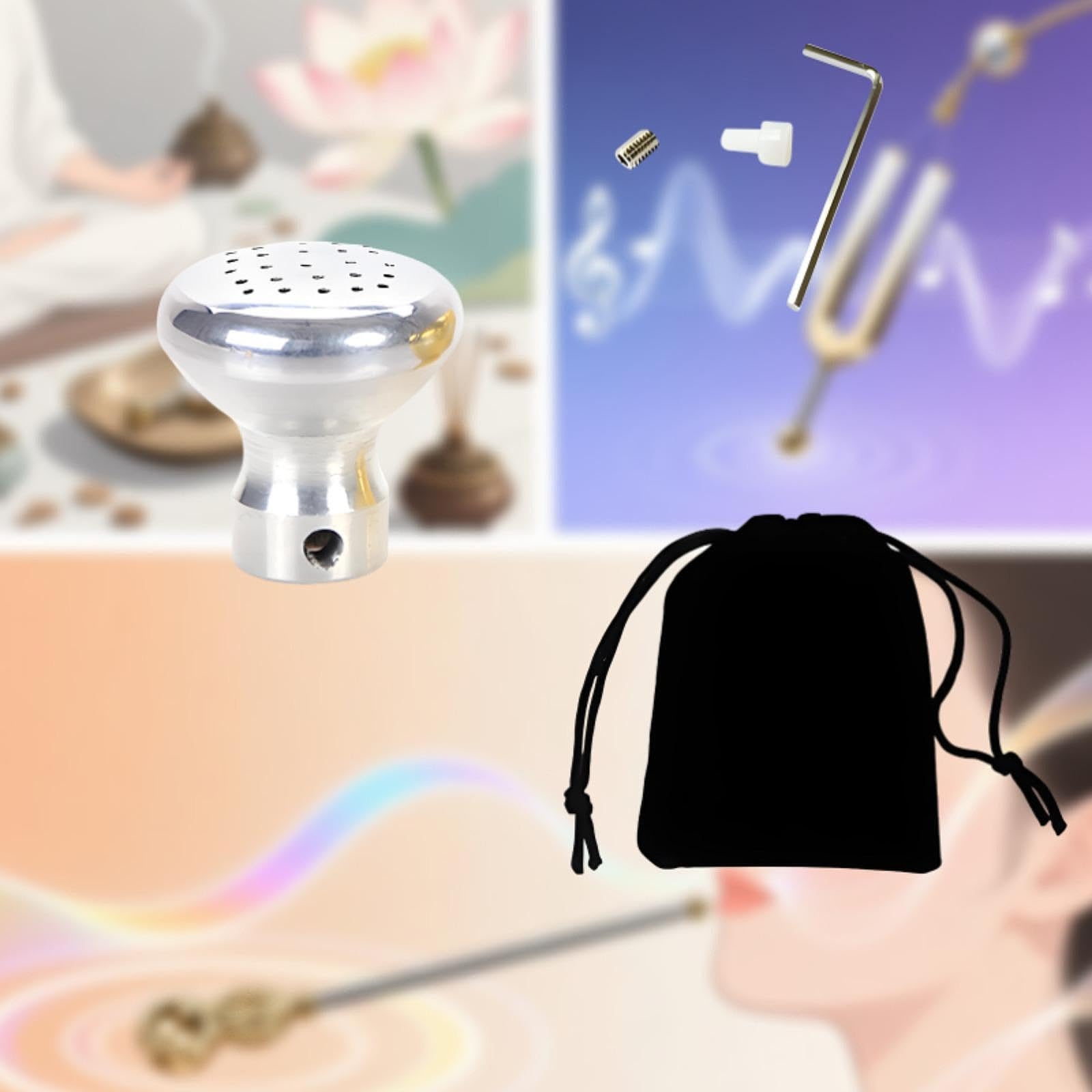 Stimmgabel Aufsatz von Versatile Supplies Direct – Ersatz für Halterung für Teeraum Meditation, Silber
