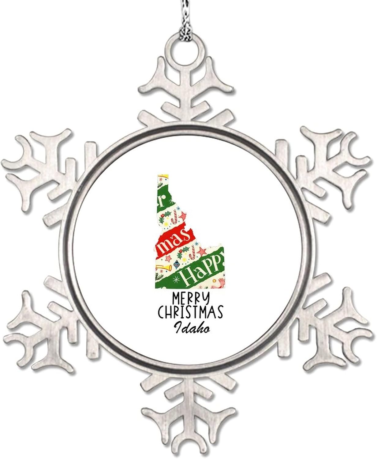 Snowflake Ornaments Ldaho Home State Personalized Christmas Ornaments 2022 Merry Christmas Christmas Tree Ornaments Metal Souvenir Xmas Tree Hang Pendant Exchange Long Distance Gift 3 Inch