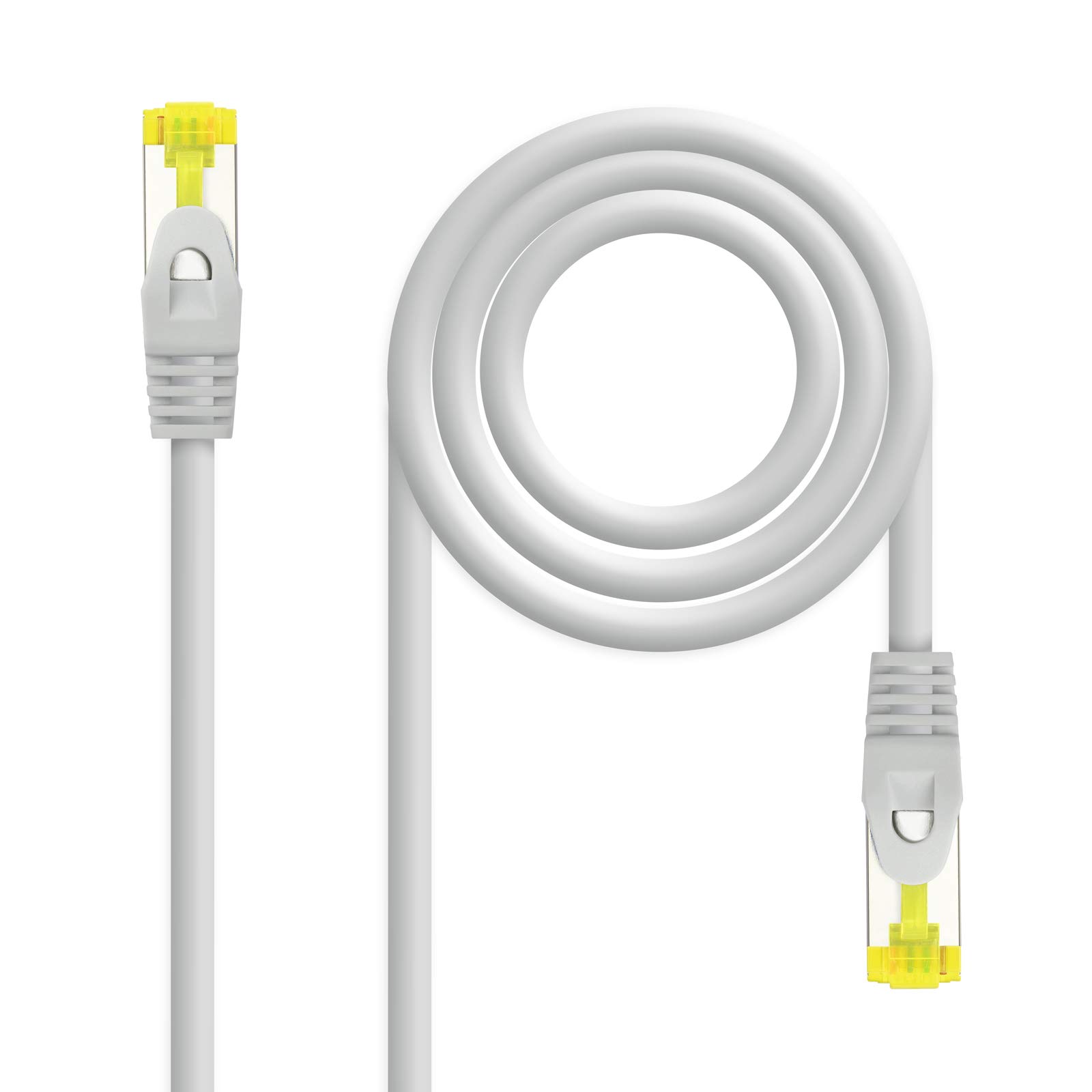NANOCABLE 10.20.1907 - Cable de Red Ethernet RJ45 LSZH Cat.6A SFTP, AWG26, 100% Cobre, Libre de Halógenos, Gris, Latiguillo de 7 m