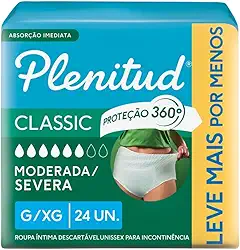 Plenitud Roupa Íntima Classic para Incontinência G/XG-24 un