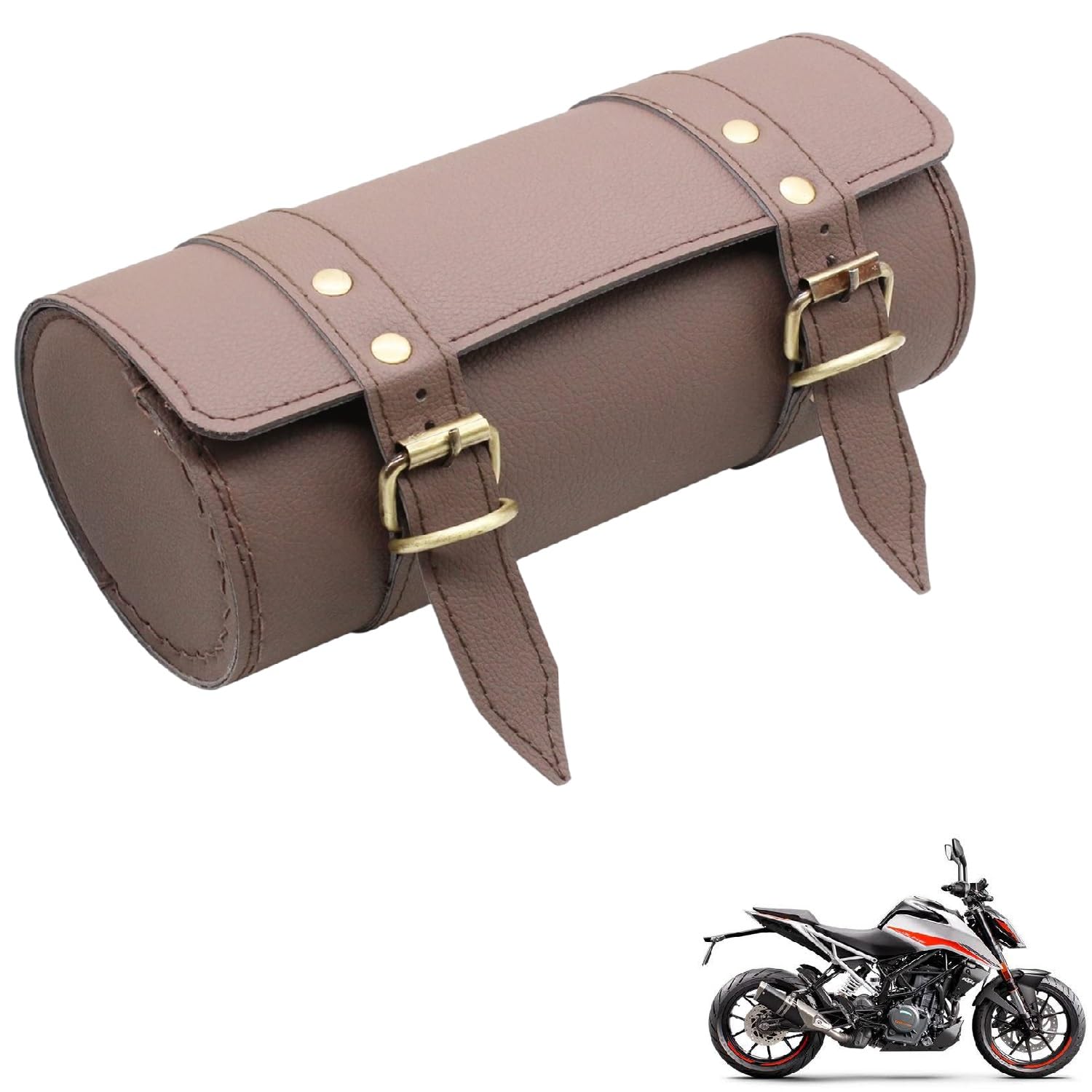 Zombieeast Bike Universal Leather Side/Rear Saddle Bag Round Style