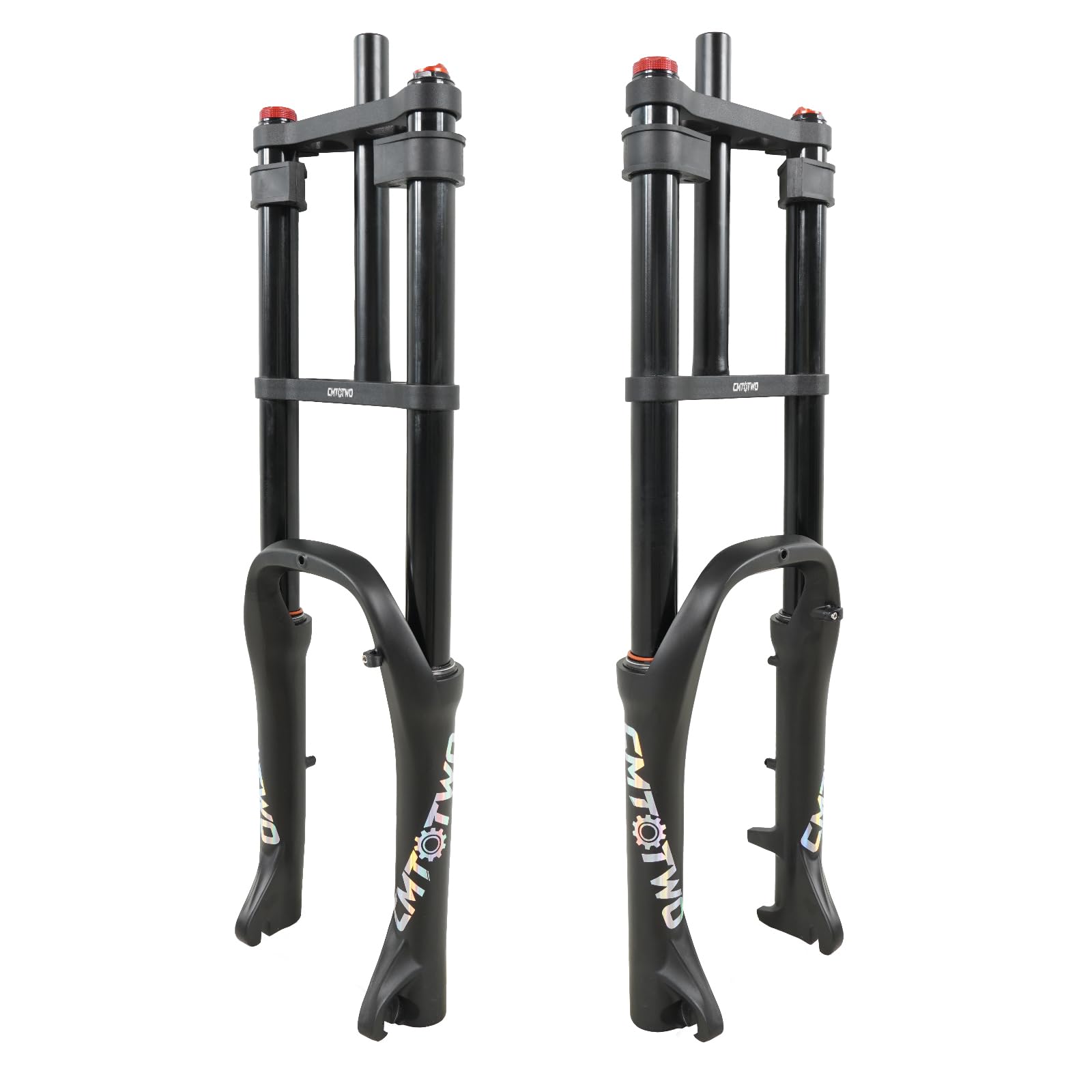 E-Bike Air Suspension Fork: 20 inch 4.0 Fat Tire Front Fork, 185mm Travel, 135mm Hub Spacing, 9mm QR - Double Shoulder Air Shock Absorption Design for MTB Snow Beach Fat Tire Ebike