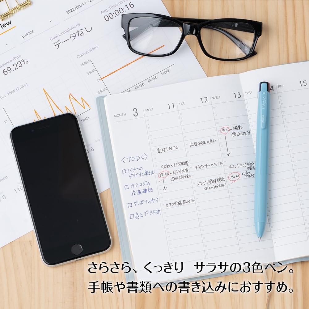 Amazon.co.jp: ゼブラ 3色ボールペン サラサクリップ3C 0.5mm 黒 J3J5