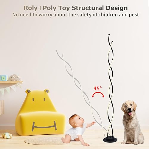 Miniatura 6 de Lámpara de pie, lámparas de pie LED modernas para sala de estar, lámparas de 2500 LM-40 W para sala de estar, lámpara de pie regulable con control