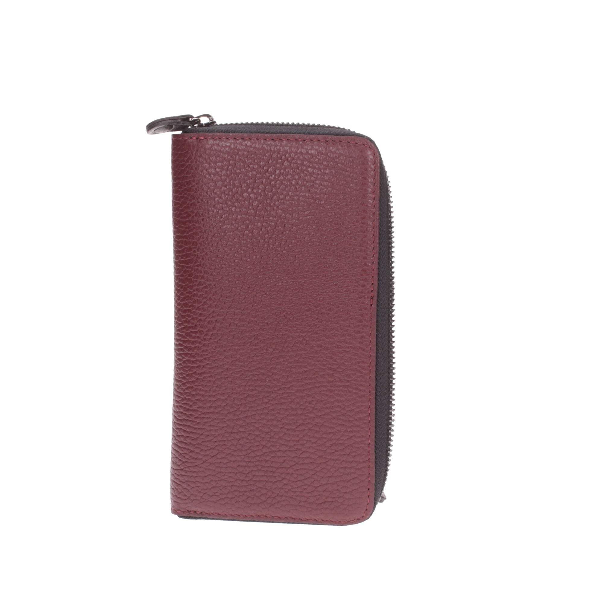 GABS portafoglio portamonete carte Made in Italy Pelle 100% GMONEY17 zip (chianti)