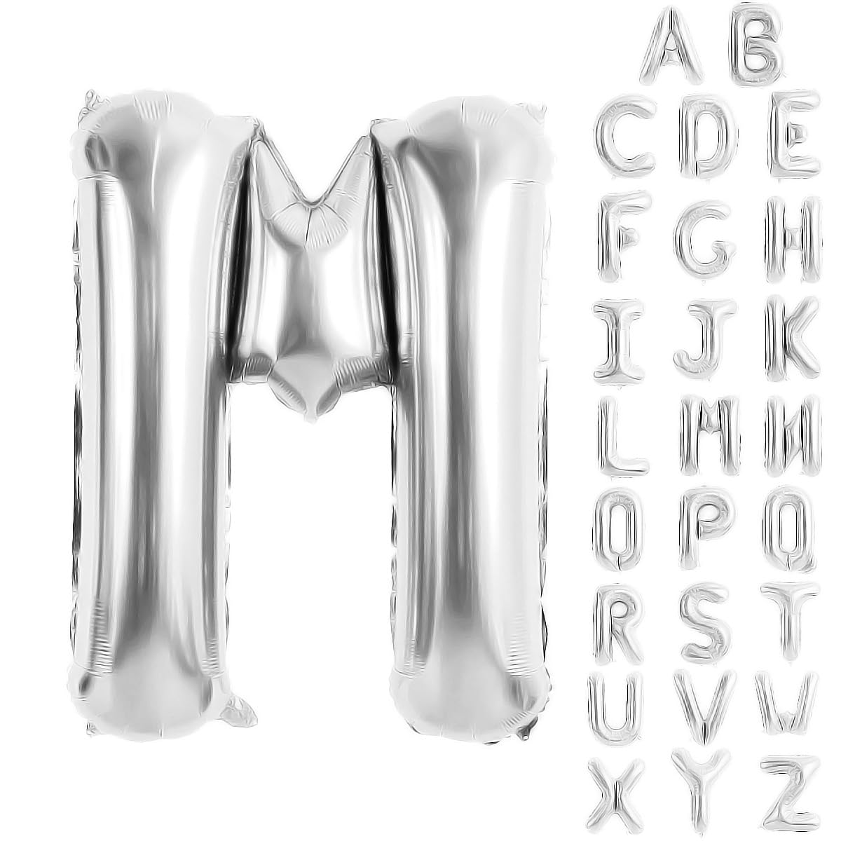 Silver Letter Balloons 40 Inch Large Alphabet Balloon Letter M