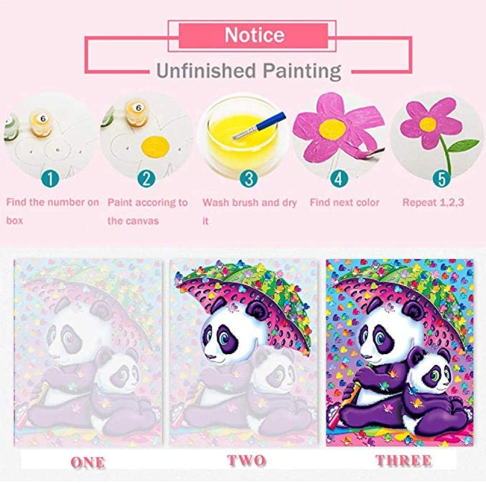 Malen Nach Zahlen Panther Leinwand - DIY Set Für Erwachsene & Kinder | 40x50cm Mit Pinseln