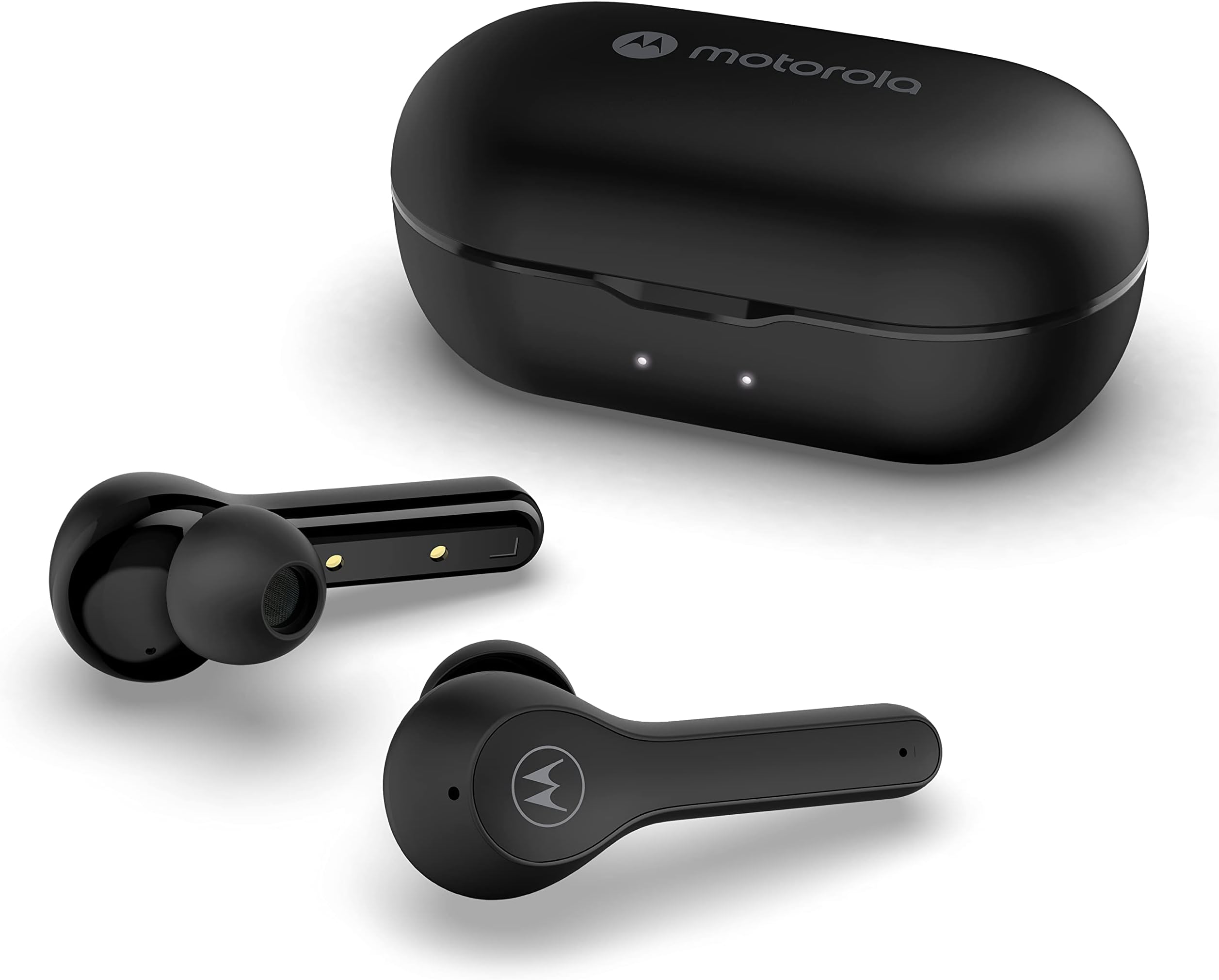 Moto Buds 085 - True Wireless Bluetooth Earbuds with Microphone and USB-C Charging Case - IPX5 Water Resistant, Smart Touch-Control, Lightweight Comfort-Fit, Clear & Deep Bass - Black