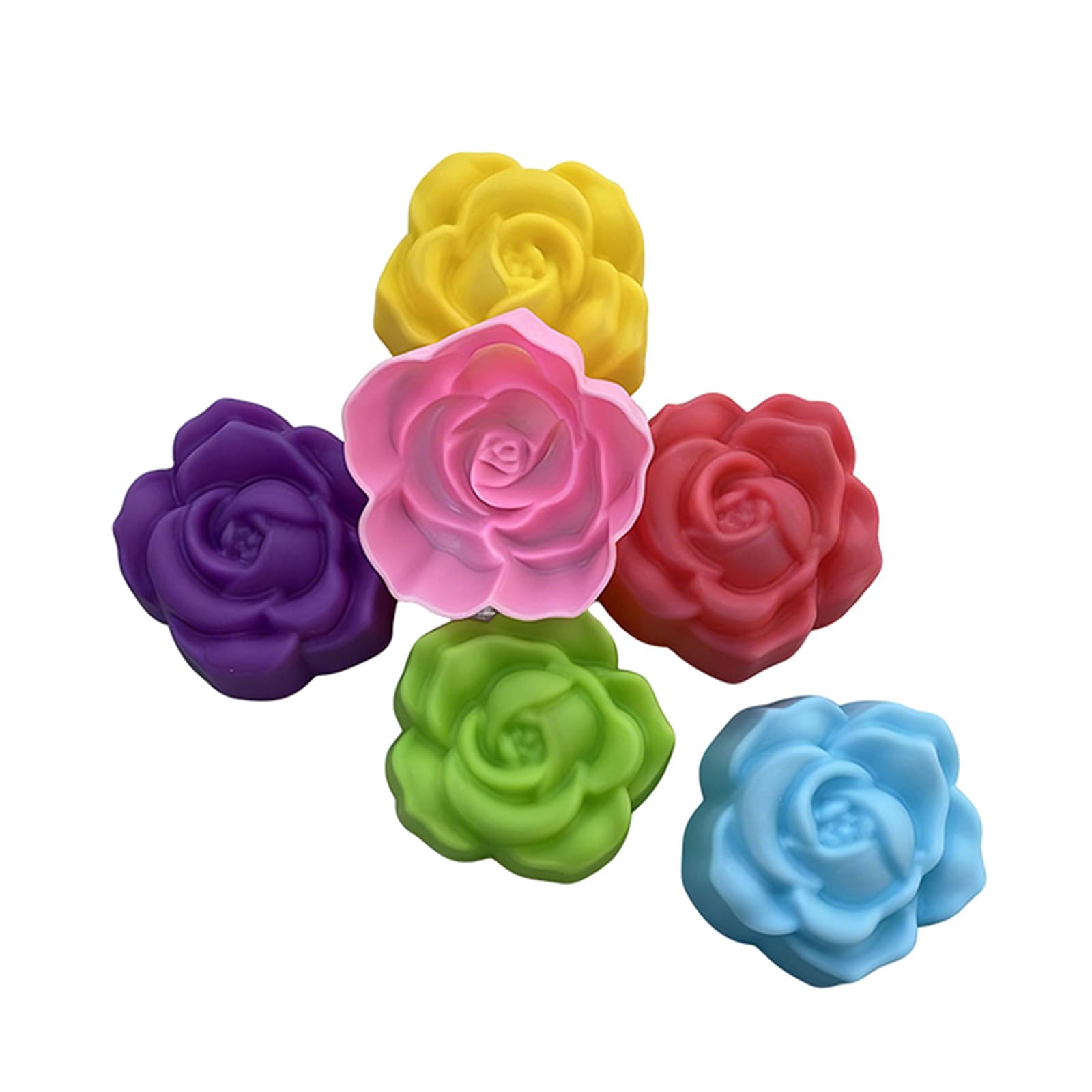 Maimeili 36 PCS Flower Shaped Baking Molds Silicone Food Grade Non Stick Mini Trays for Cupcakes Puddings Chocolates Must Have for Creative Kitchen Fun(6 Colors)