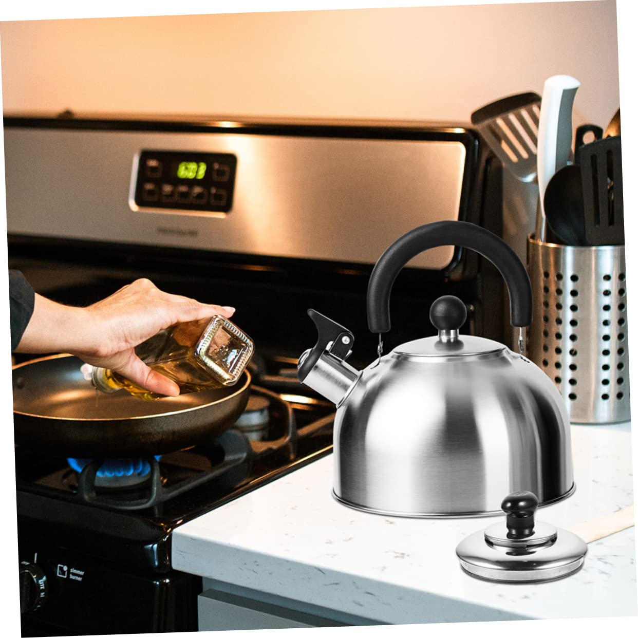 MAGICLULU 3pièces Couvercle De Remplacement Inoxydable Pour Bouilloire Siffleur Accessoire Pratique Pour Équipements De Cuisine