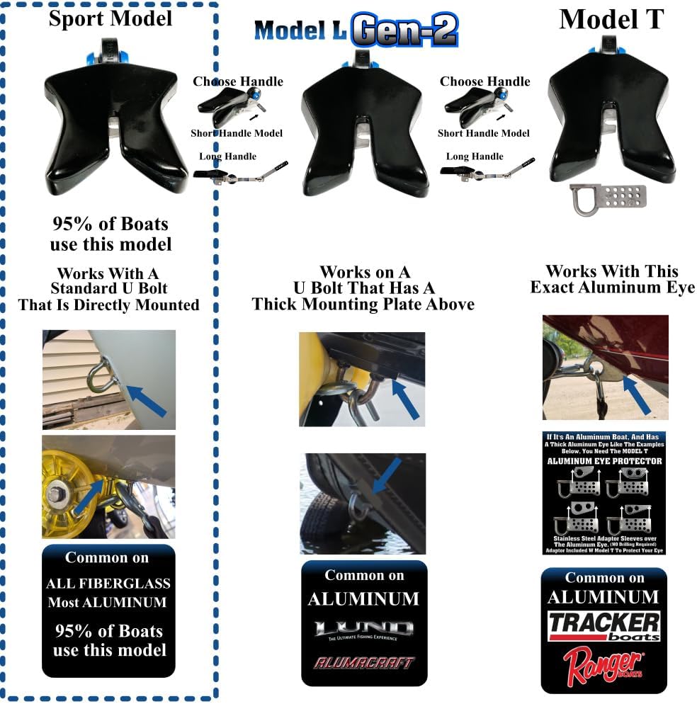 Boat2Trailer Sport Model Long Handle Automatic Boat Latch