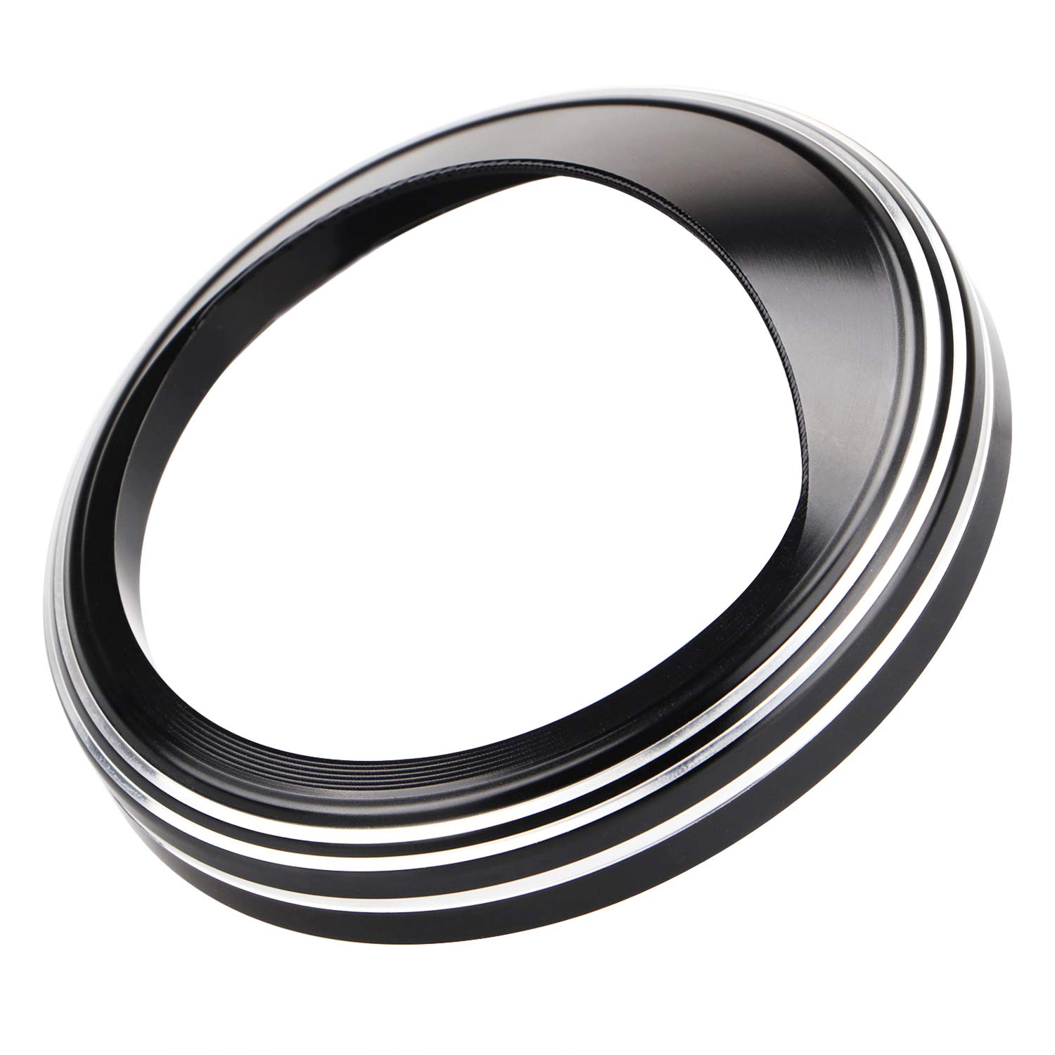 YDLMT Motorcycle Accessory 5 inch Bezel Plated Trim Ring Visor Cover Fit for Harley Heritage Classic Road King Softail Springer Classic Standard