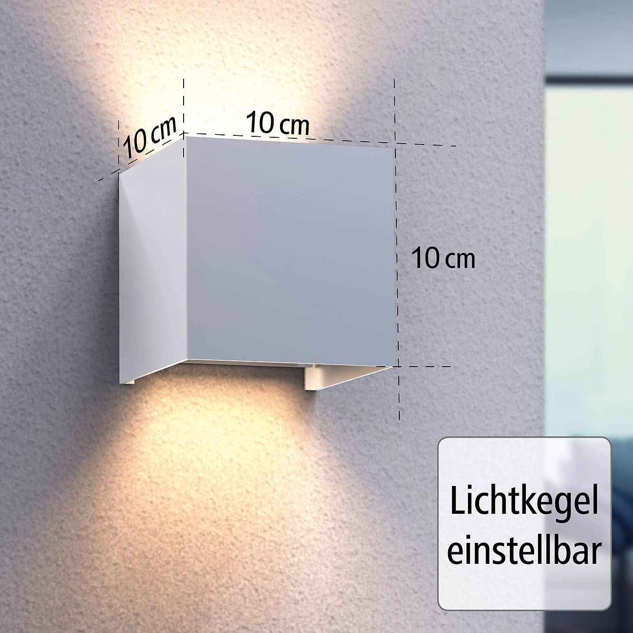 Hama LED Wandleuchte für innen und außen (dimmbare Smart Home Lampe für Alexa und Google Assistant, Sprachsteuerung u. per App, Außenleuchte mit Schutzklasse IP44, 2700K bis 6500K) weiß, 176564