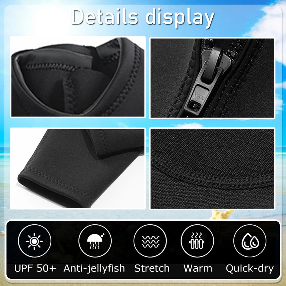 TOVCHEI 3MM Warm Wetsuit Long Sleeve Rear Zipper One-Piece Diving Suit Full Sun Protection Wear-Resistant UV Anti Jellyfish,Men,3XL