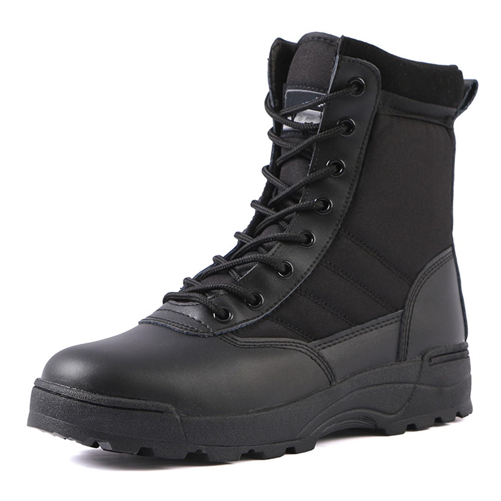 JiuQing Botas Militares Tácticas Hombre Botas De Trabajo Al Aire Libre Cremallera Lateral con Cordones para Motocicleta Desierto