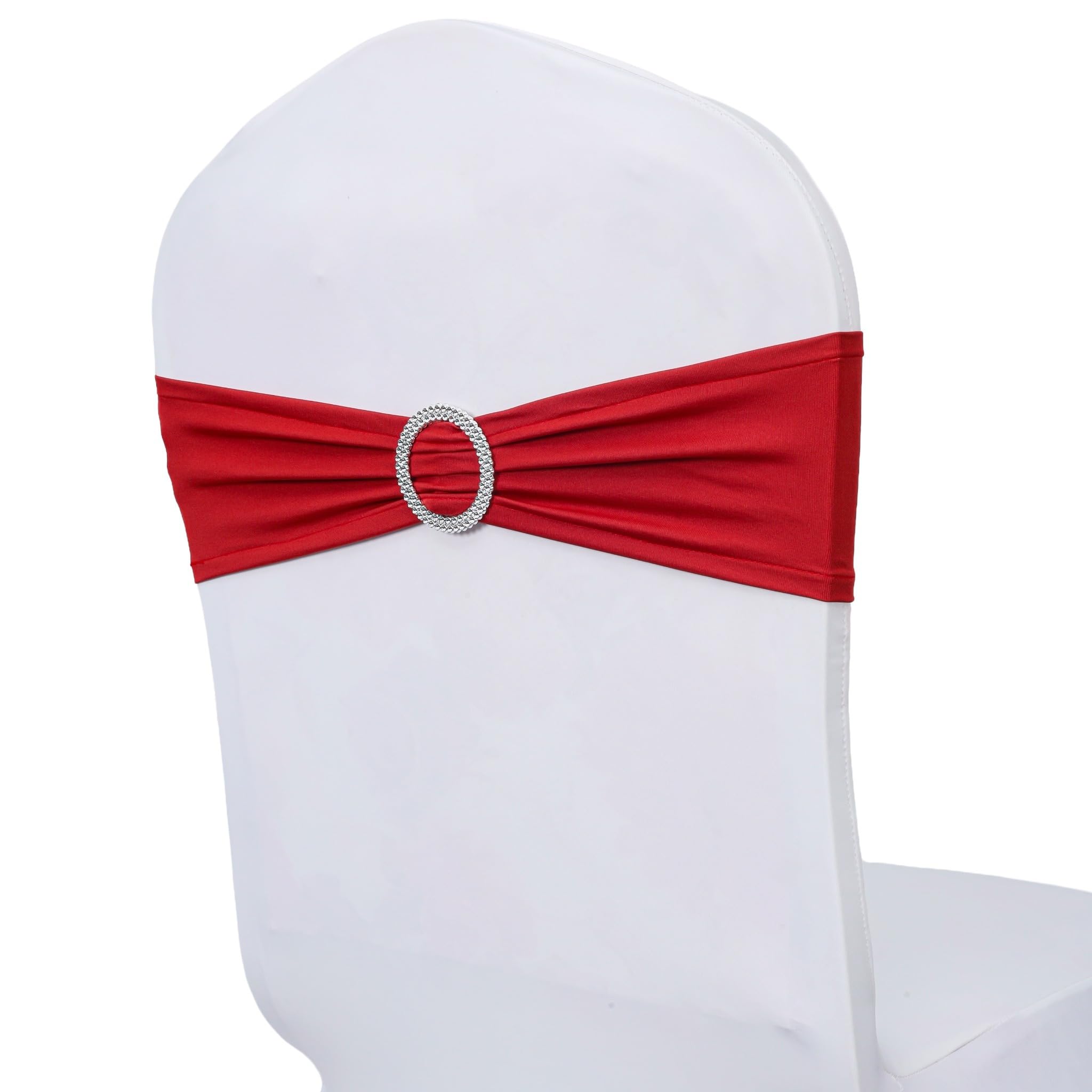 JILUS DECOR Spandex Chair Sash Buckle Band for Wedding ...