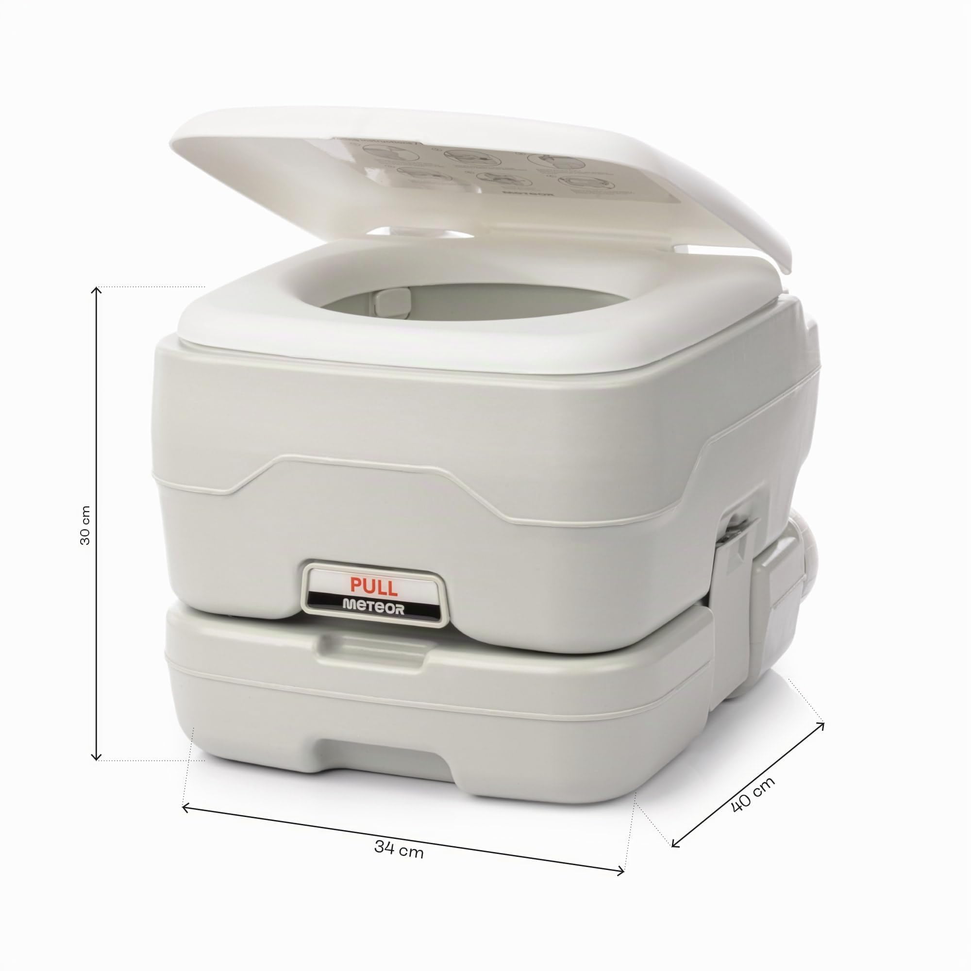 Toilettes de camping portables légères 10/20 L avec réservoir amovible et chasse d'eau toilettes d'urgence sanitaires d'extérieur pour voiture camionnette bateau hauteur de siège naturelle caravane