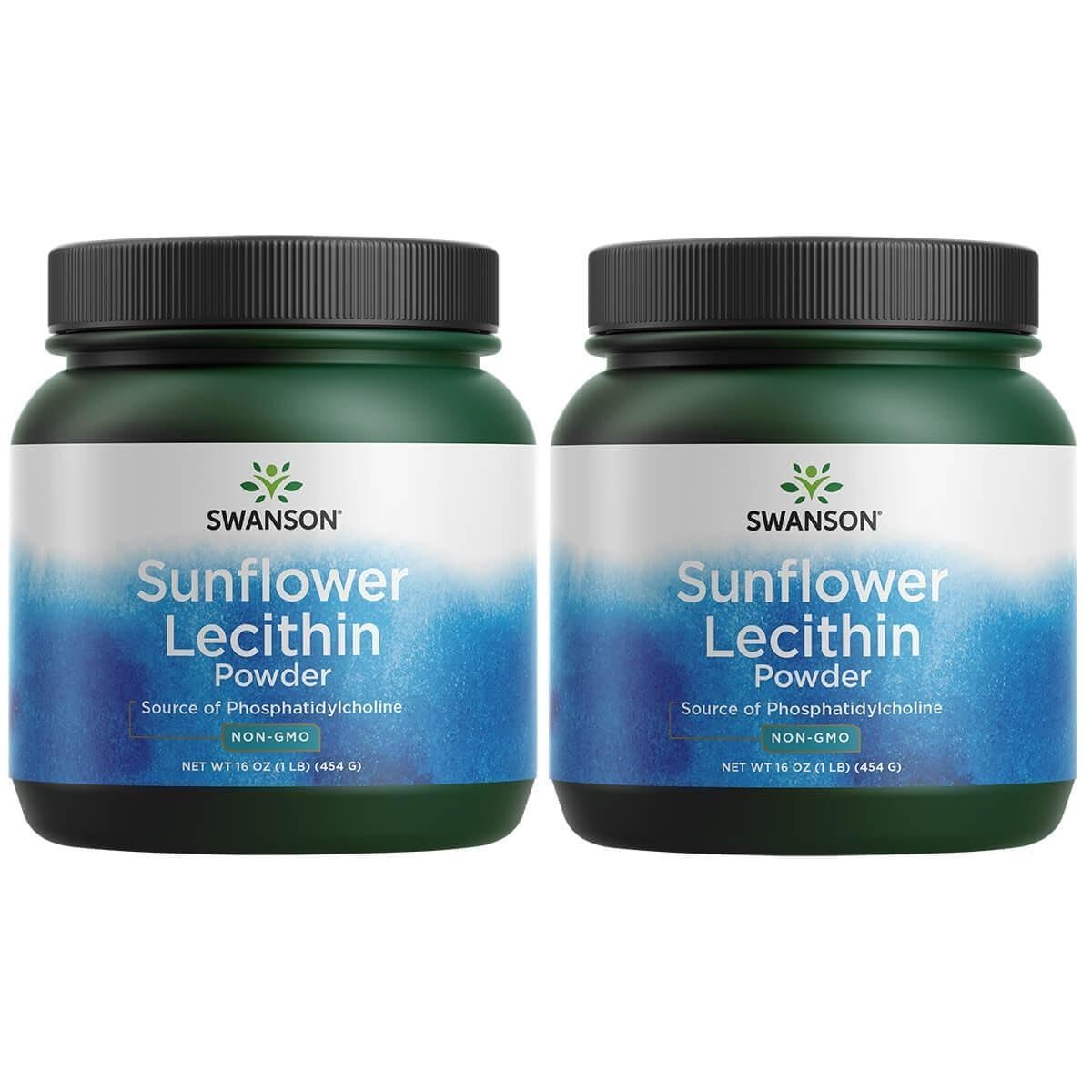 Swanson Sunflower Lecithin Powder, 16 oz (1 lb), 2 Pack 16 Ounce (Pack of 2)