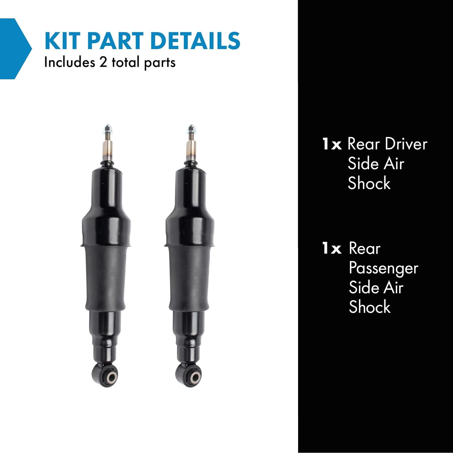 TRQ Rear Air Shock Set Driver & Passenger Side Compatible with 2011-2013 INFINITI QX56 2014-2023 QX80 2017-2023 Nissan Armada