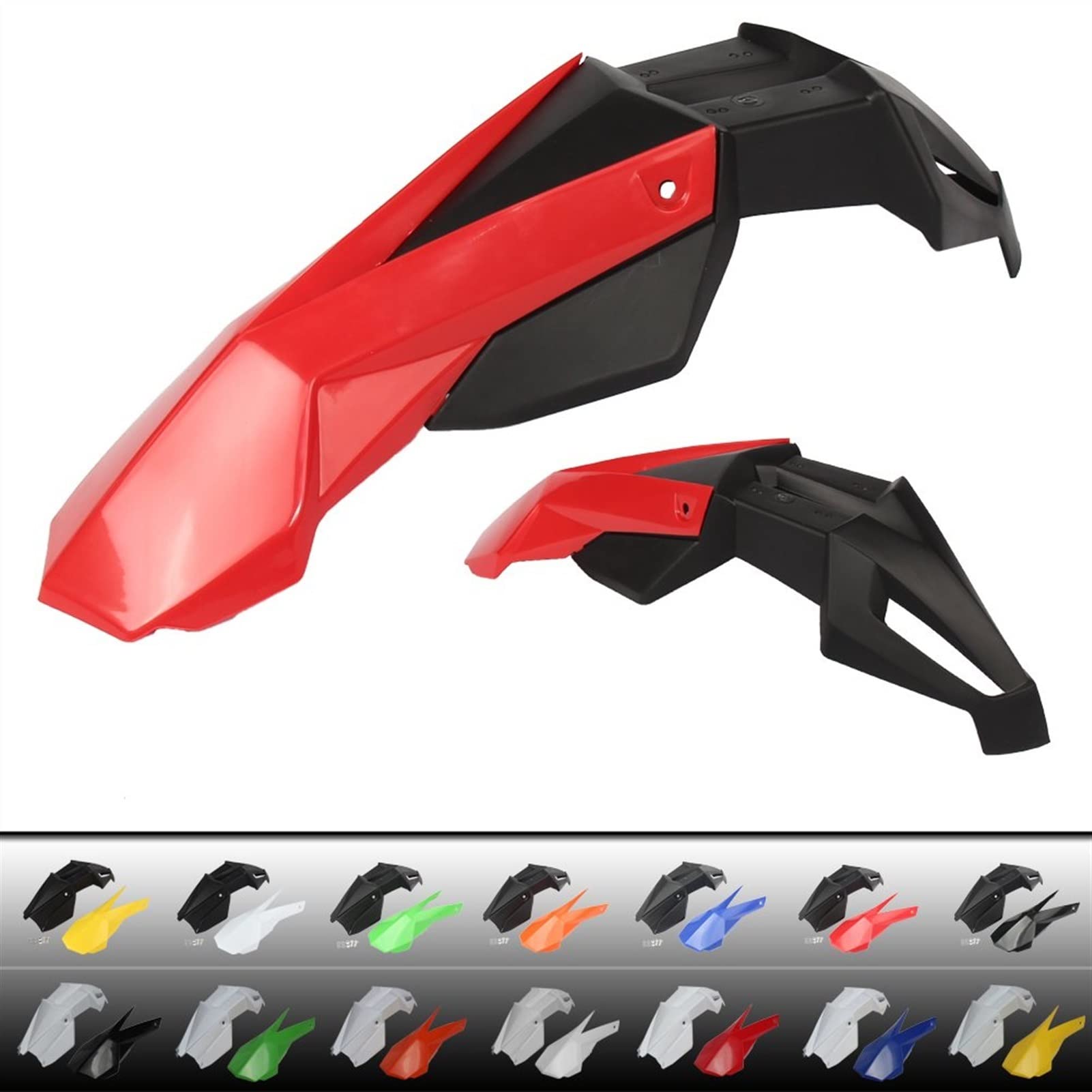 Accessori Fender Parafango Anteriore Moto Universale Per KLX YZF DRZ CR CRF DT RMX(Black white)