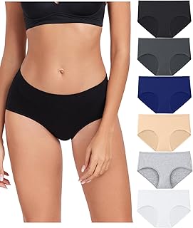 wirarpa Women's Cotton Comfortable Underwear Women's Briefs Women's Breathable Panties Pack of 6