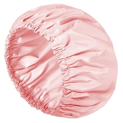 Miniatura 1 de Aquior Gorros de ducha, reutilizables, de dos capas, impermeable, para mujeres, gorro de ducha para cabello largo y grueso, para todas las