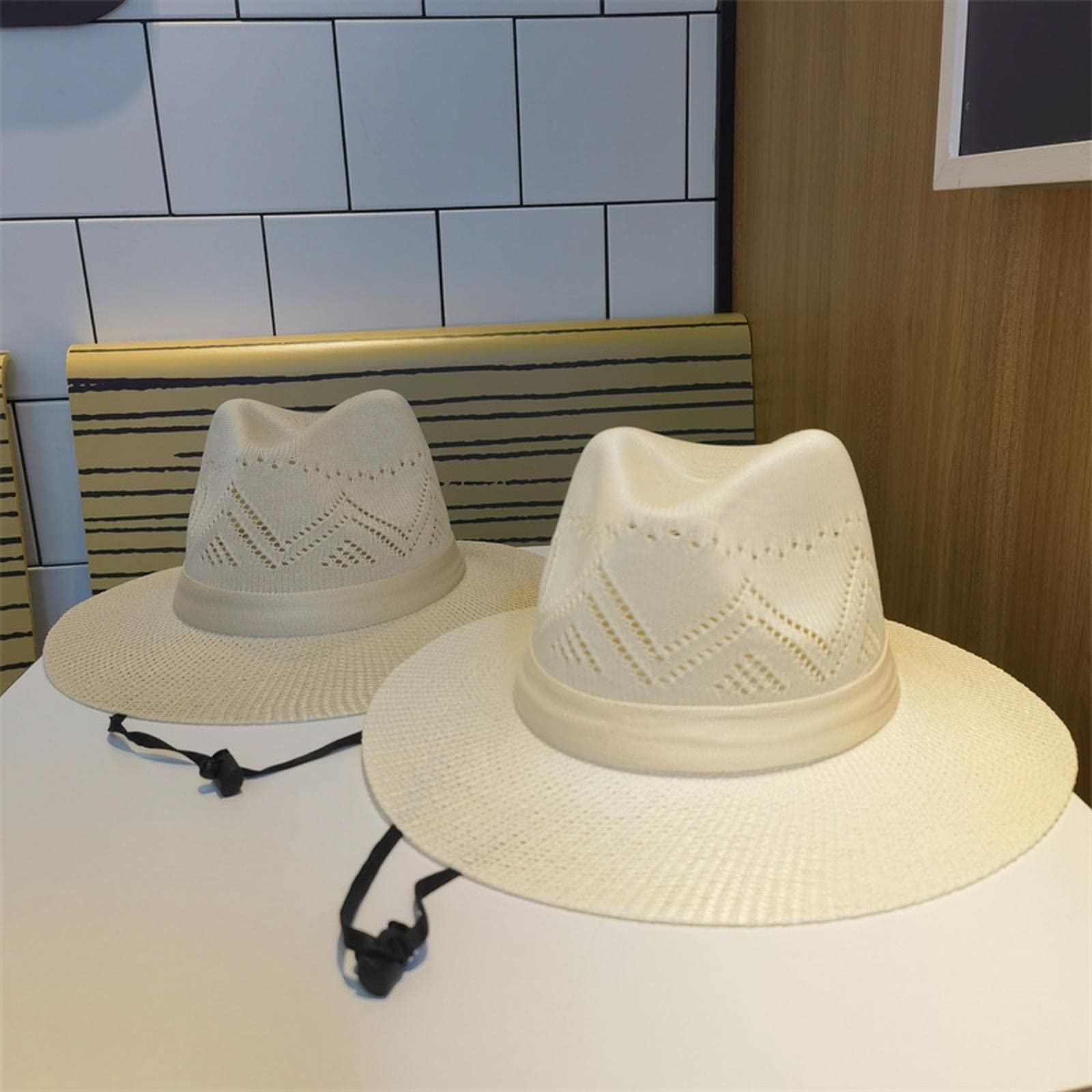 Sombrero de pescador para mujer, sombrero de playa, sombrero de paja, sombreros de verano, gorras de hombre, resistente al viento, sombrero de vaquera, 4,56-58 cm