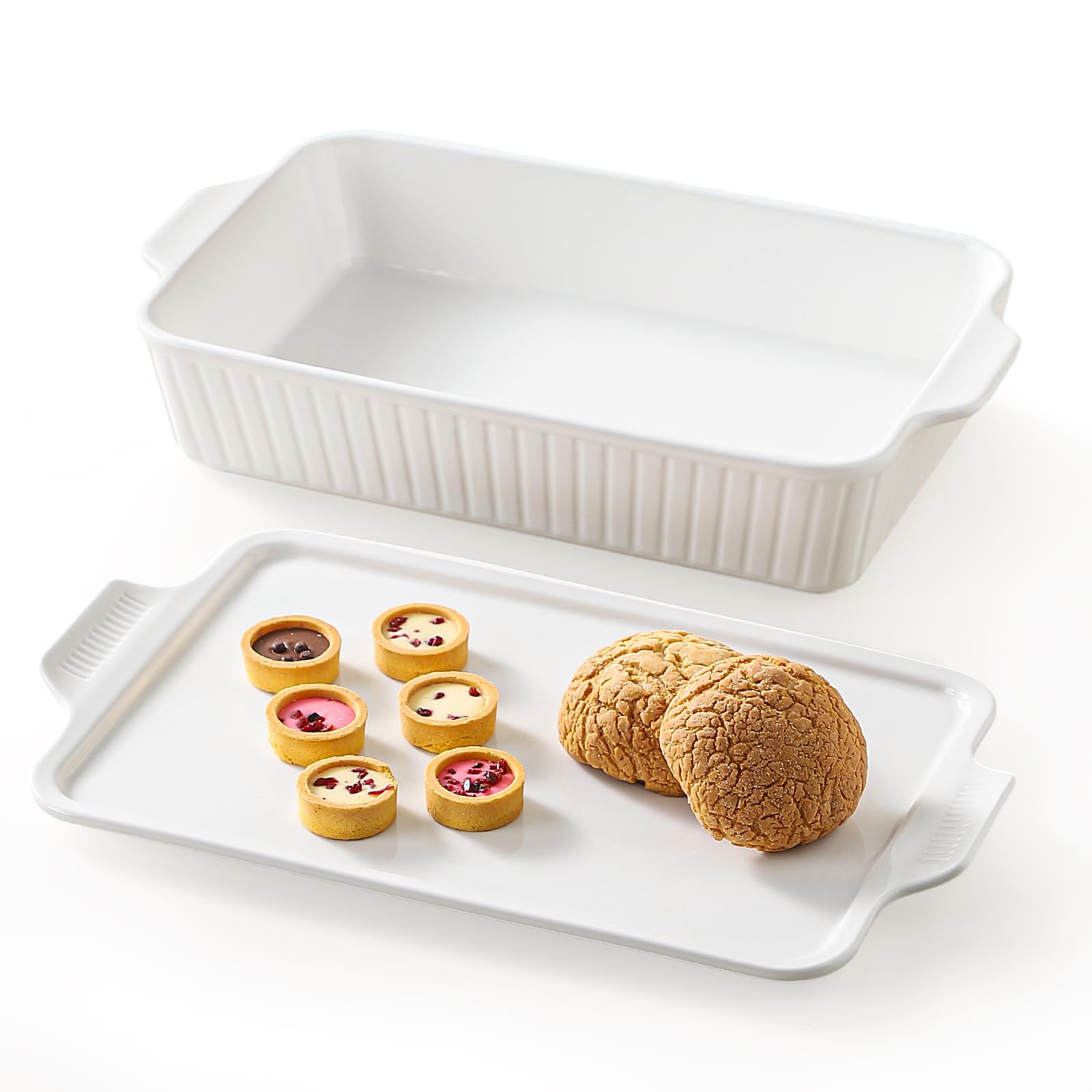 Amazon.com: Dizada Large Casserole Dish with Lid, Deep 5.2-Qt (9