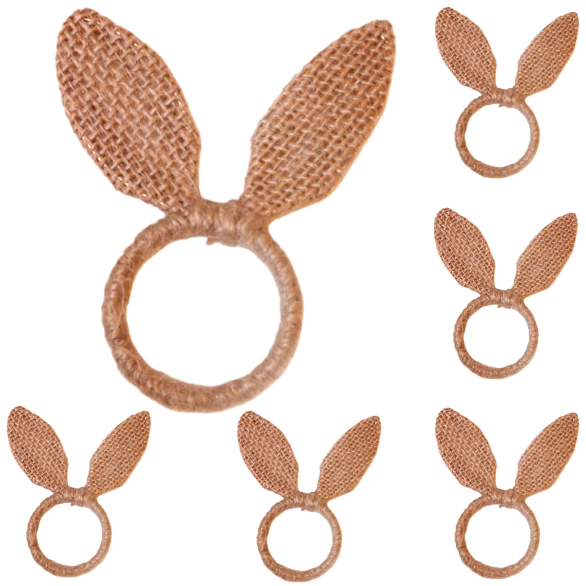 Réutilisable Lot de 30 Ronds De Serviette en Lin Tissés a La Main Style Oreilles De Lapin Couleur Naturelle pour La Décoration De Table D'Hôtel