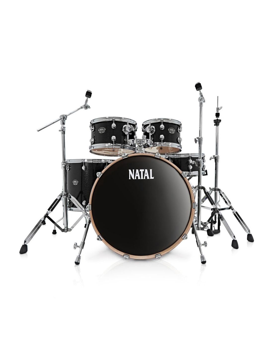 NatalKAR-F20-BLS Arcadia Series F20 5-Piece Drum Set with Hardware - Black Sparkle