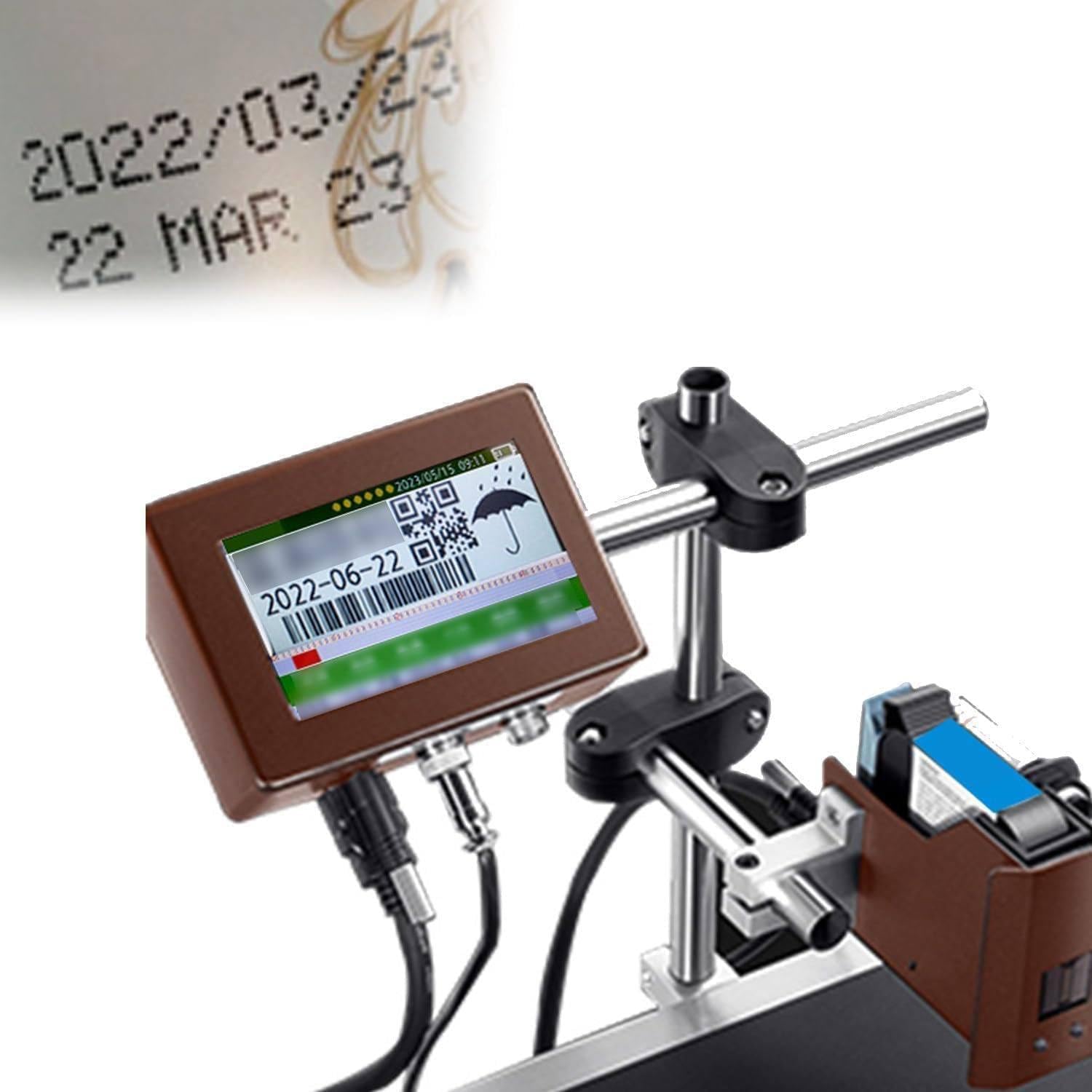 Automatyczna maszyna kodująca, koder wsadowy online, automatyczne kodowanie sprzętu do znakowania, przemysłowa drukarka atramentowa, do logo, grafiki, etykiet 25.4mm