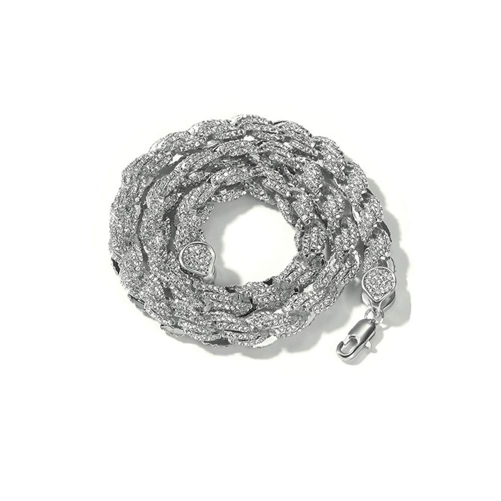 9 mm corda collana a catena Twist 18K placcato oro laboratorio diamante Iced Out pesante corda collana gioielli Hip Hop per gli uomini le donne
