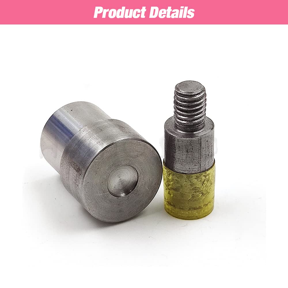 Máquina de prensado manual con remache de ojal Instalación de botón a presión Troqueles de prensa Kits de juego de moldes para zapatos de artesanía en cuero Bolsa Cinturón Ropa-14 mm Broche magnético