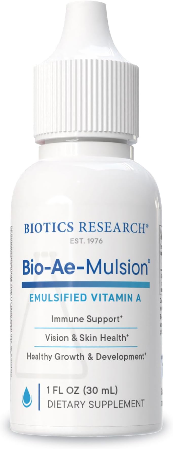 Biotics Research Bio Ae Mulsion IU Emulsified Vitamin A for Greater Uptake & Utilization, Concentrated Form, Promotes Immune Response, Aids in Visual Acuity, Supports Cardiovascular 1 Fluid Ounces