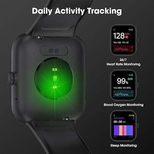 Miniatura 2 de EURANS AMOLED - Reloj inteligente de 1.732 pulgadas (1.732 in), pantalla siempre encendida, con monitor de frecuencia cardíacasueño, contador de