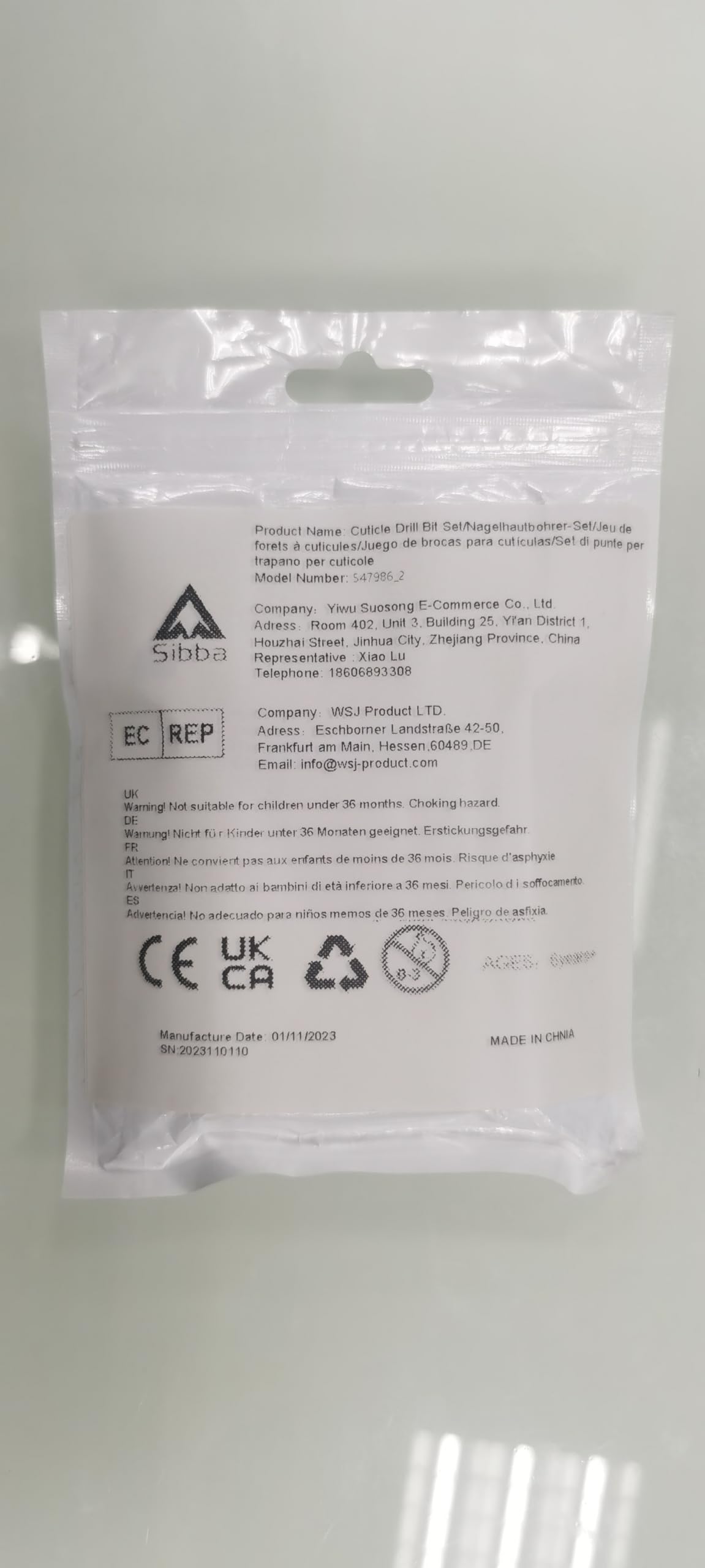 Sibba Lot de 6 Forets À Cuticules en Acier Inoxydable Avec Étui pour Manucure Pédicure Lime À Polir Têtes de Meulage Outils Professionnels en Métal Carbure pour Ongles en Gel Acrylique