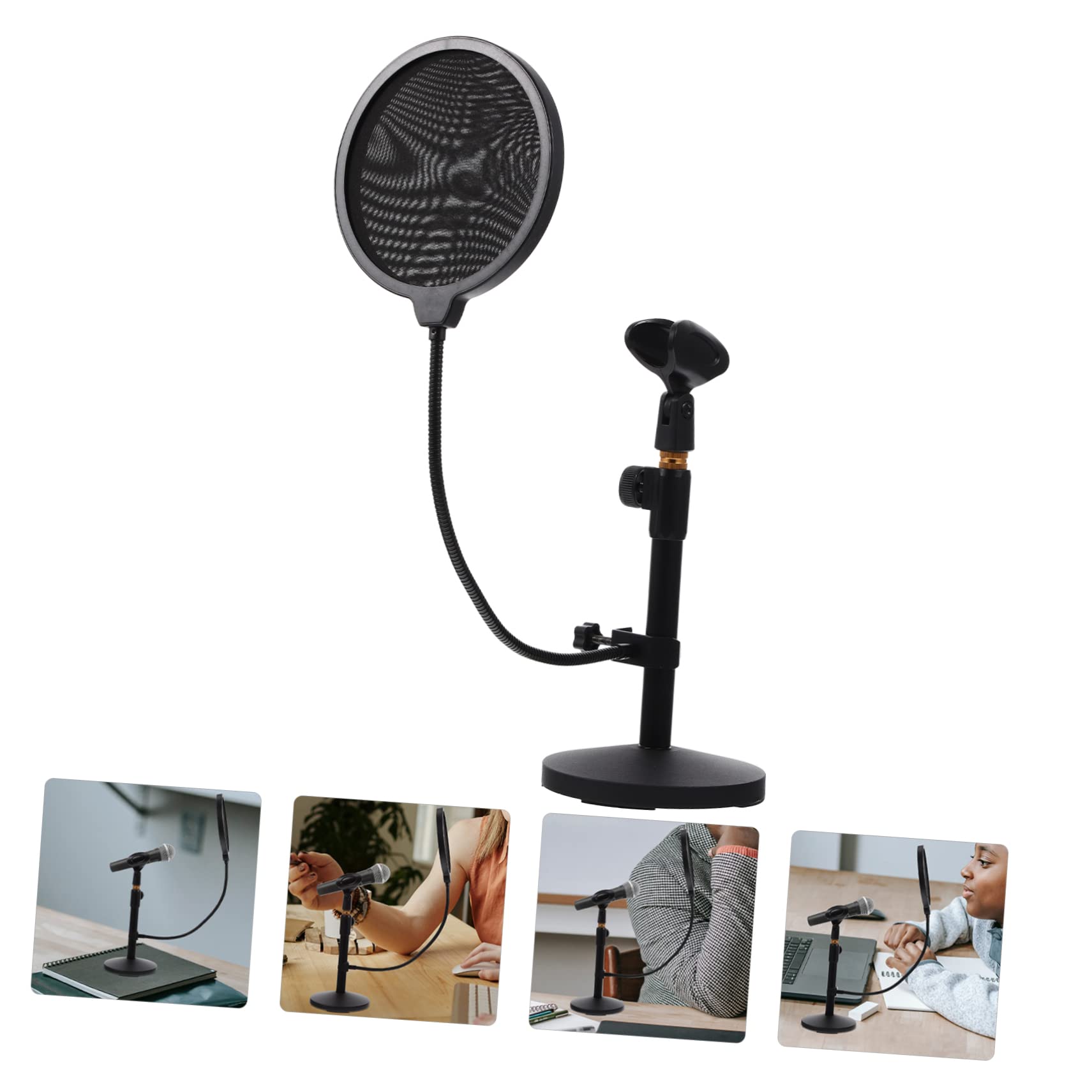 Sosoport Supporto Per Microfono Da Tavolo Robusto Accessorio Per Microfono Multifunzionale Con Filtro Per Trasmissione e Studi Video