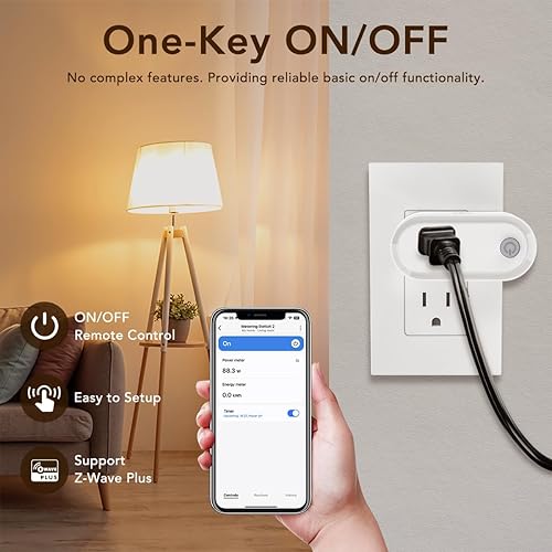 Miniatura 2 de NEO Z-Wave Plus - Mini enchufe inteligente, paquete de 3, toma compacta Z-Wave para automatización del hogar, compatible con SmartThings, función