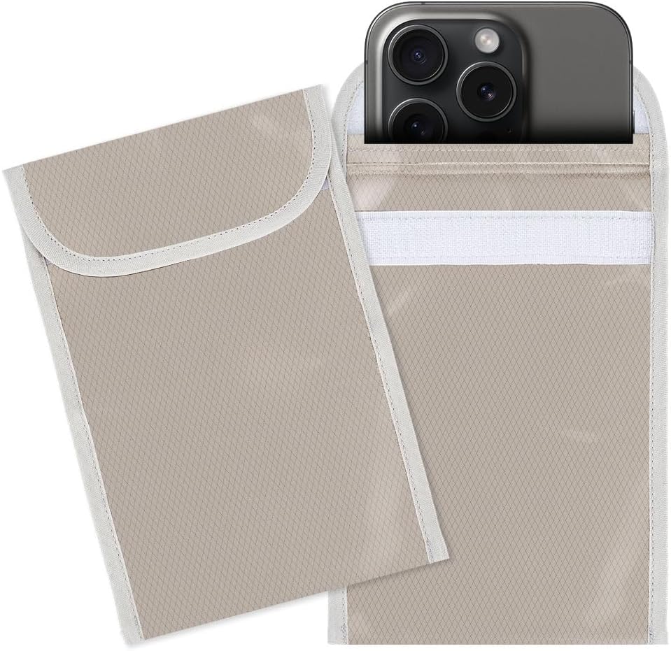 2 Pieces 17.8cm x 11.9cm EMF Blocking Shield Sleeves for Cell Phones 3mm Thick Anti-EMP Signal Blocking Bags with EMF Protection for Phone Privacy and