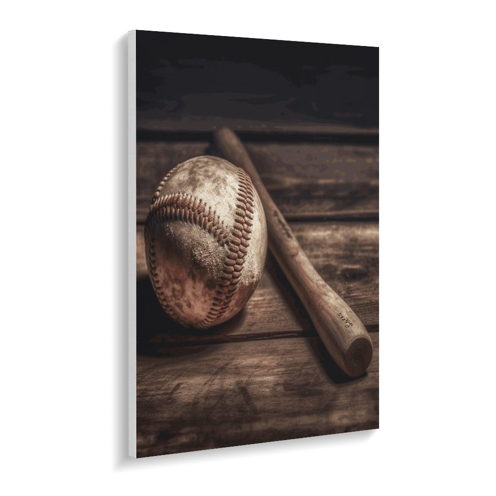 TKJMCSW Malen nach Zahlen aus Holz mit Baseball auf Holz, Malen-nach-Zahlen-Set für Erwachsene, Anfänger, Erwachsene, Malen-nach-Zahlen-Set auf Leinwand, DIY-Acrylölfarben, Gemälde mit Pinseln als