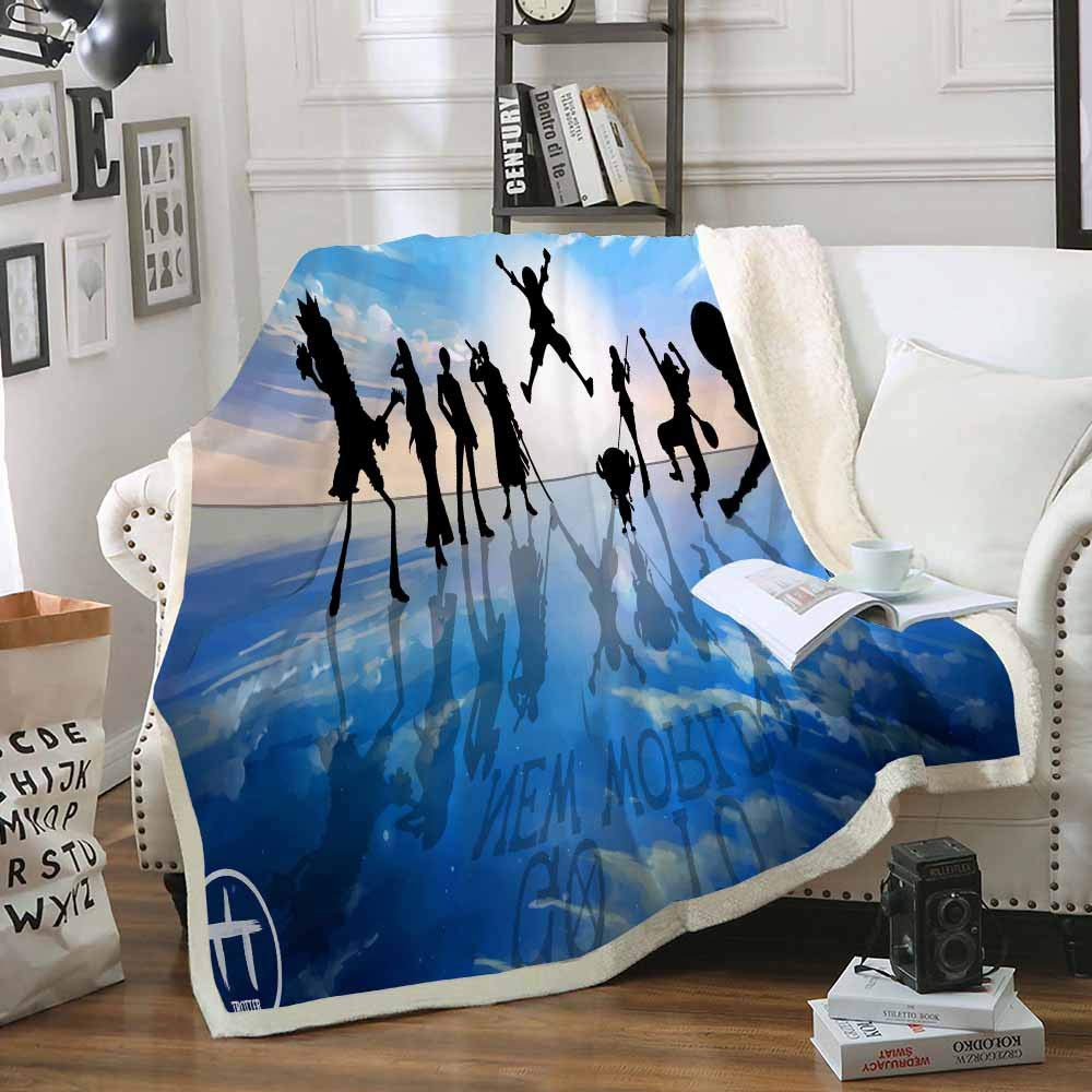 NICHIYO ONE Piece Bett Decken, Cartoon Anime Fleece Fleecedecken for Erwachsene Kinder, 100% Mikrofaser, for Bettcouch und Sofa (18,150cm × 200 cm)