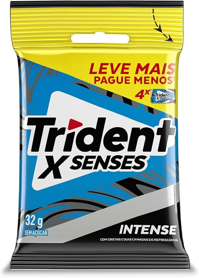 Pack Goma de Mascar Menta Forte Trident Xfresh Pacote 32g 4 Unidades
